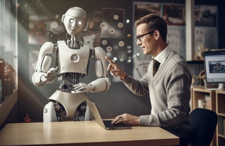 Human &, robot working together