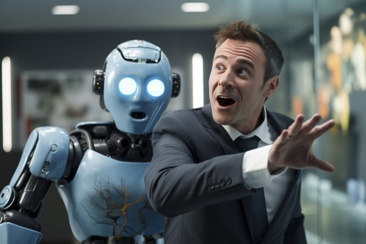 Person interacting wath a robot